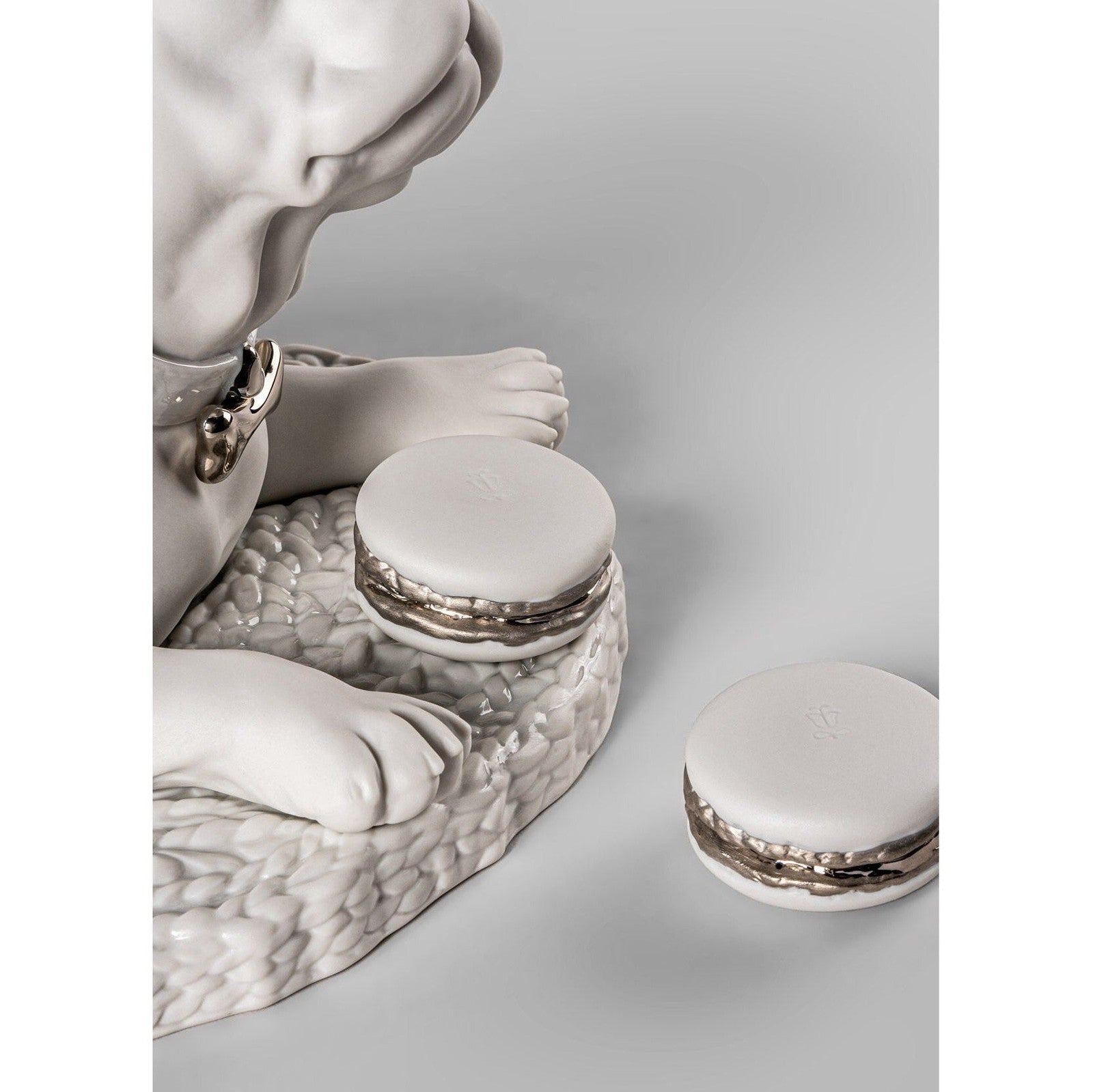 Lladro French Bulldog With Macarons (Re-Deco)