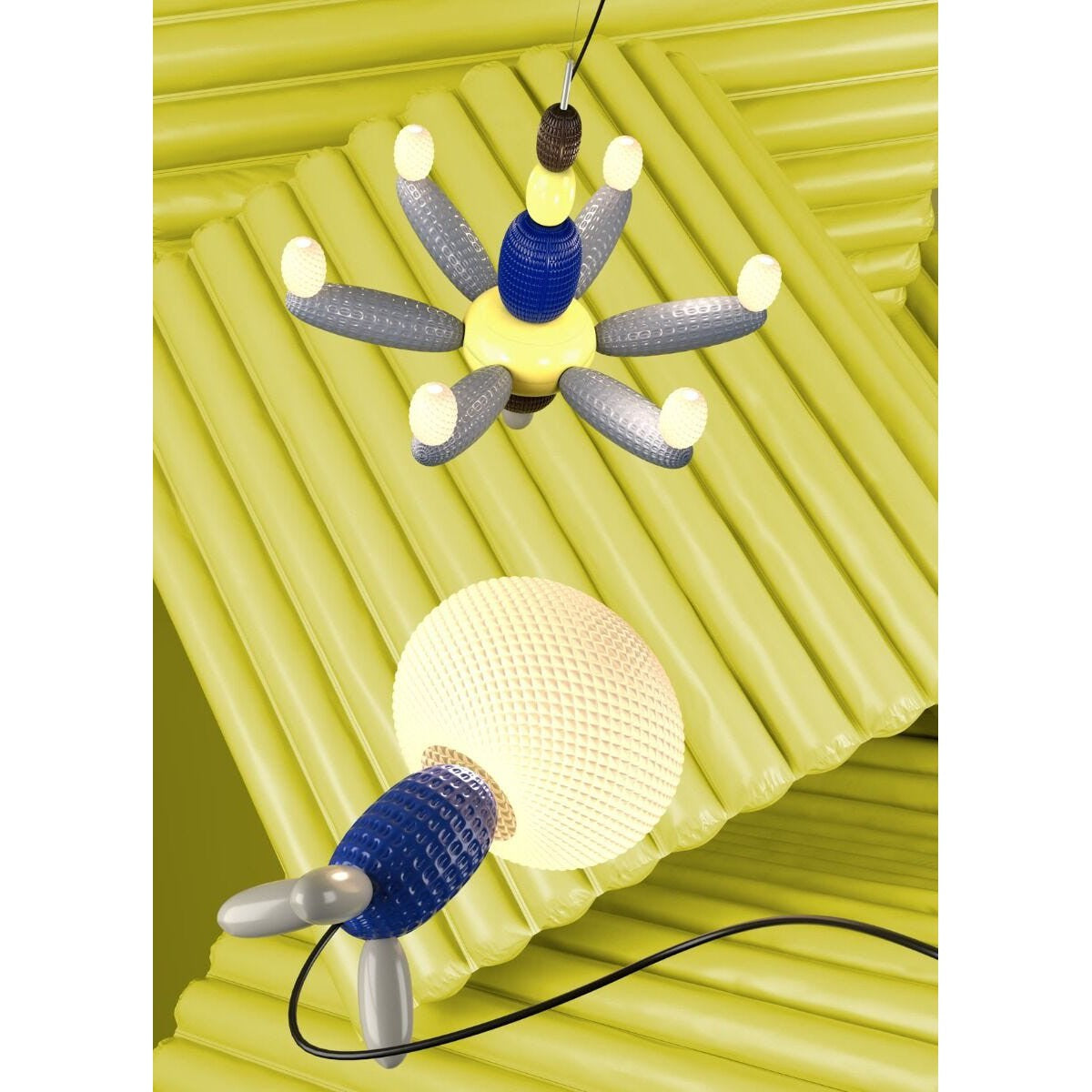 Lladro Soft Blown Chandelier