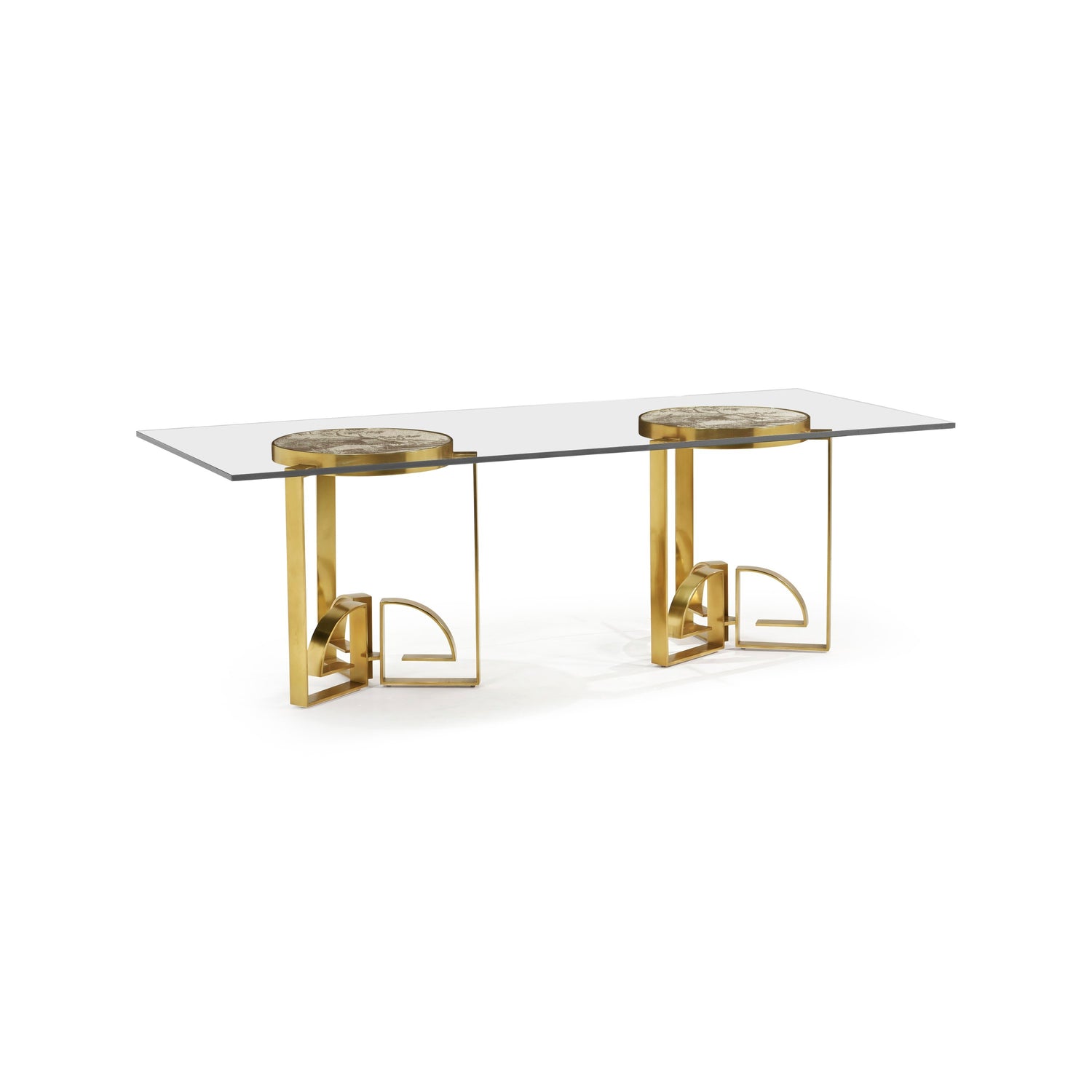Jonathan Charles 87" Fusion Rect Chinoiserie Dining Table ( 500347-87L-BAE )
