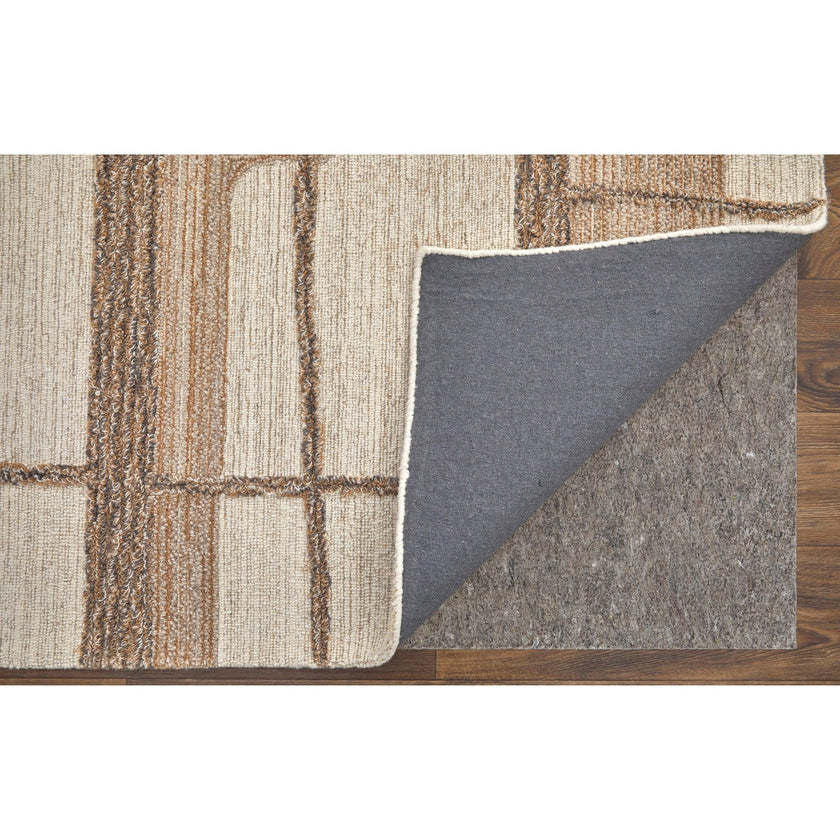 Feizy Pollock 8954F Modern Geometric in Ivory/Brown/Tan