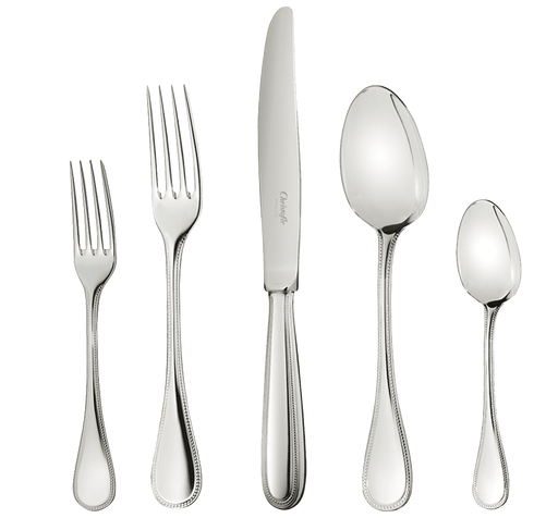 Christofle Steel Perles 5-Piece Stainless Steel Flatware Set