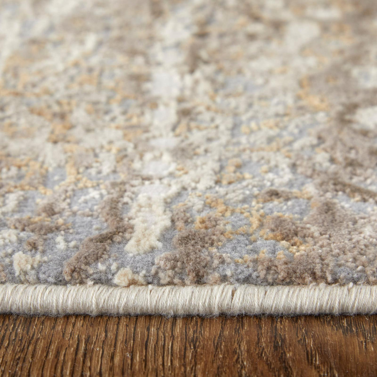 Feizy Parker 3705F Transitional Abstract Rug in Tan/Ivory/Brown