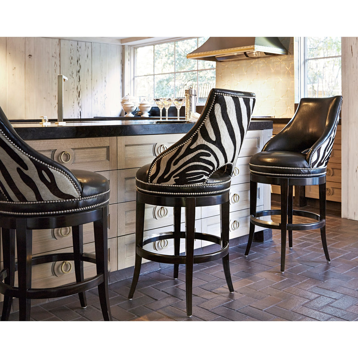 Ambella Zebrano Swivel Counter Stool