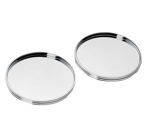 Christofle K+T Silver Plated 2 Glass Coasters
