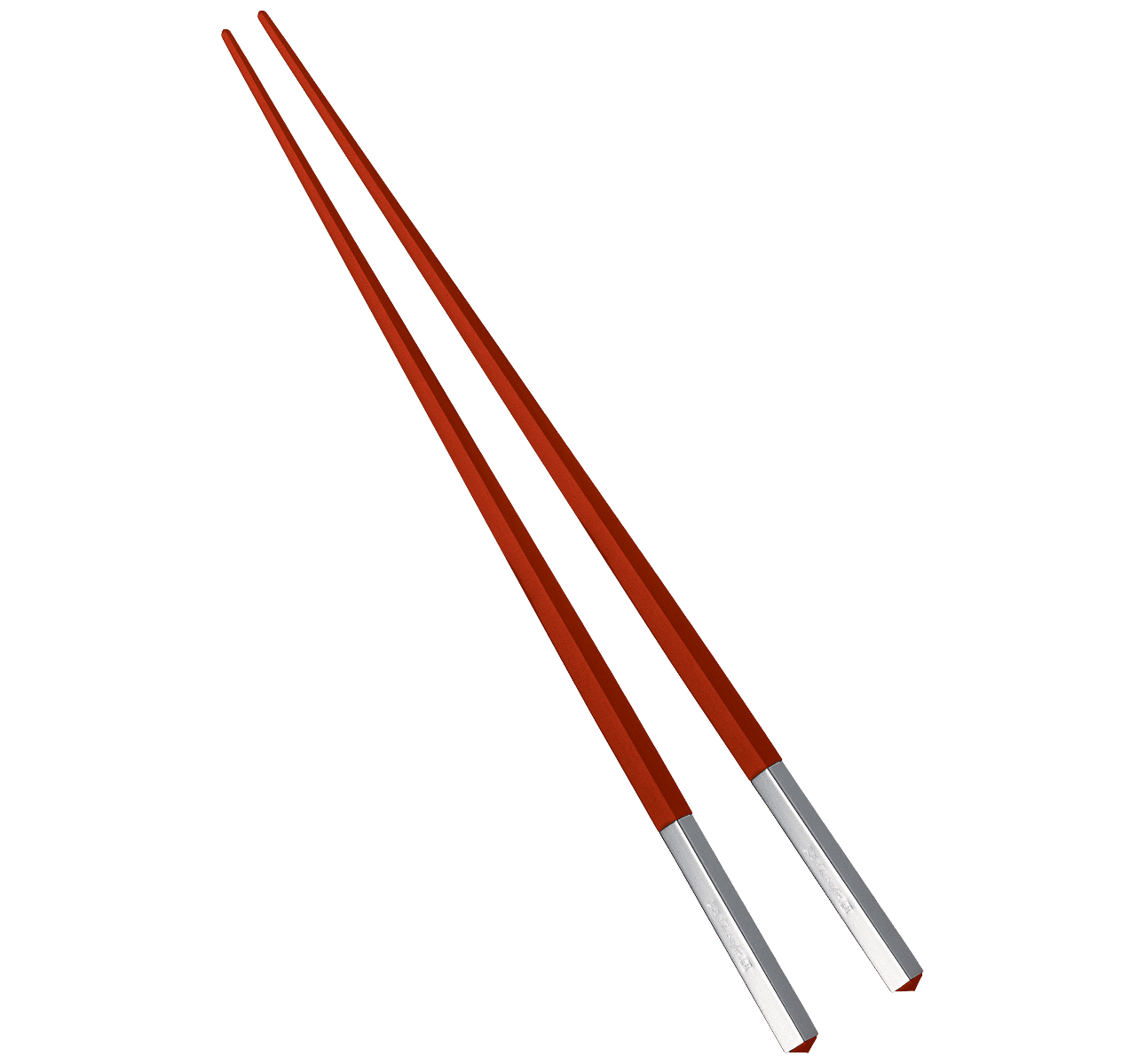 Christofle UNI Silver-Plated Red Japanese Chopsticks