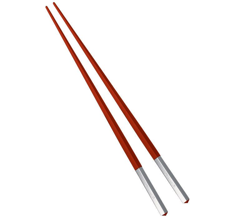 Christofle UNI Silver-Plated Red Japanese Chopsticks