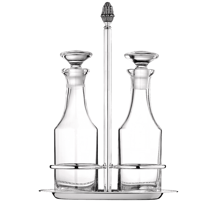 Christofle Malmaison Silver Plated Oil And Vinegar Cruet Set