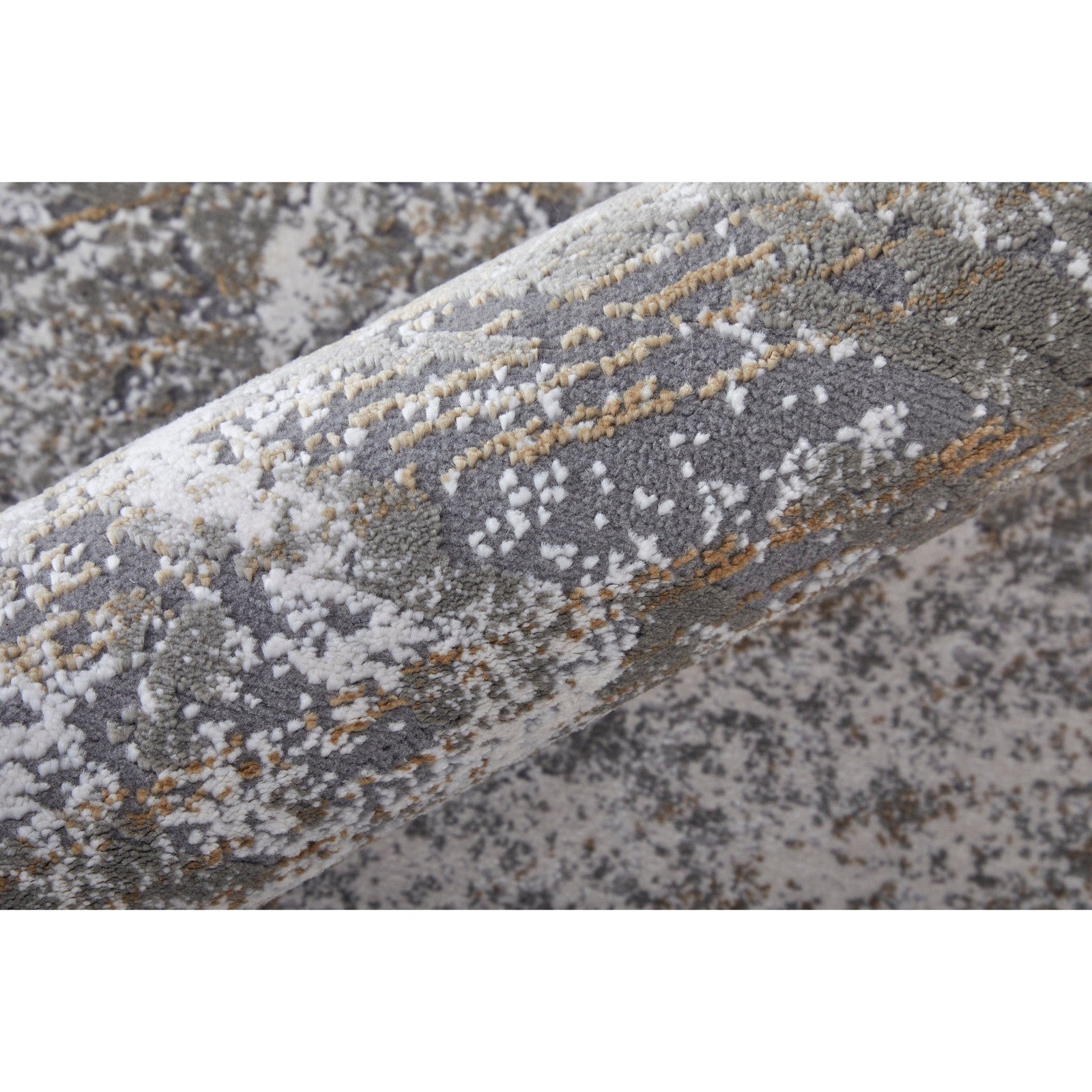 Feizy Waldor 39NDF Modern Abstract in Gray/Silver/Taupe