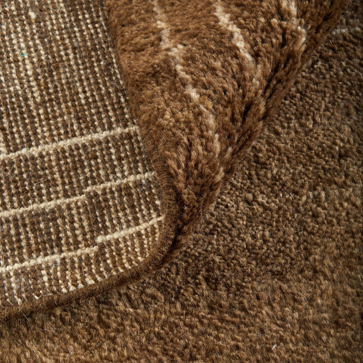 Feizy Agape 69HAF Modern Abstract Rug in Brown/Ivory