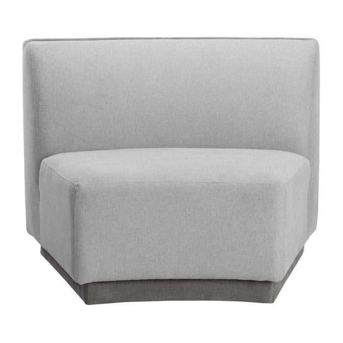 Sunpan Jaclyn Modular - Armless Chair - Egypt Light Grey / Danny Medium Grey