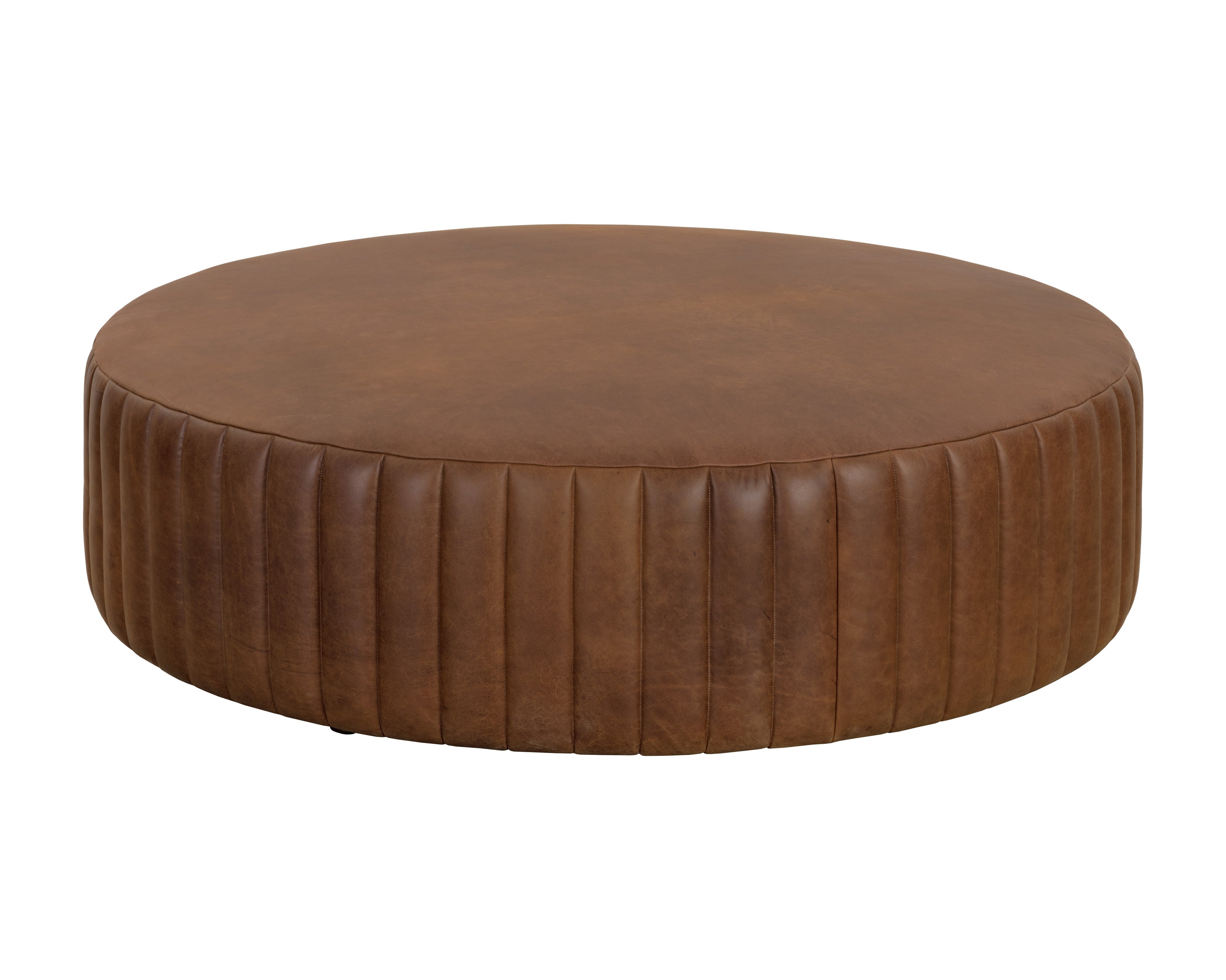 Sunpan Divano Ottoman - Lucia Tobacco Leather