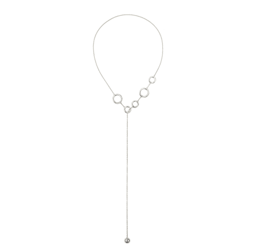Christofle Idole de Christofle Sterling Silver Long Necklace 5 Rings