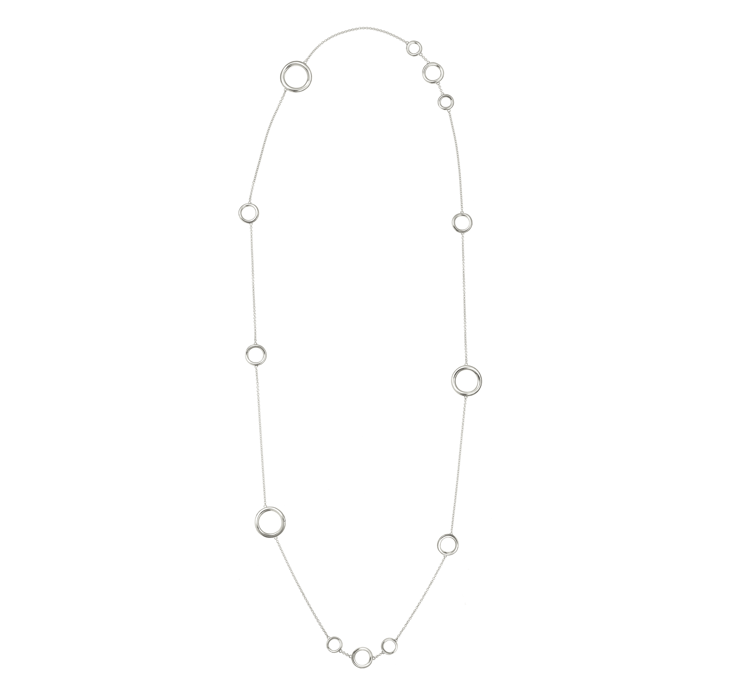Christofle Idole de Christofle Sterling Silver Multi Ring Long Necklace