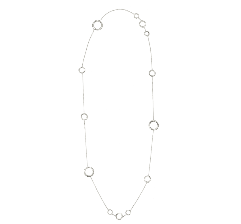 Christofle Idole de Christofle Sterling Silver Multi Ring Long Necklace