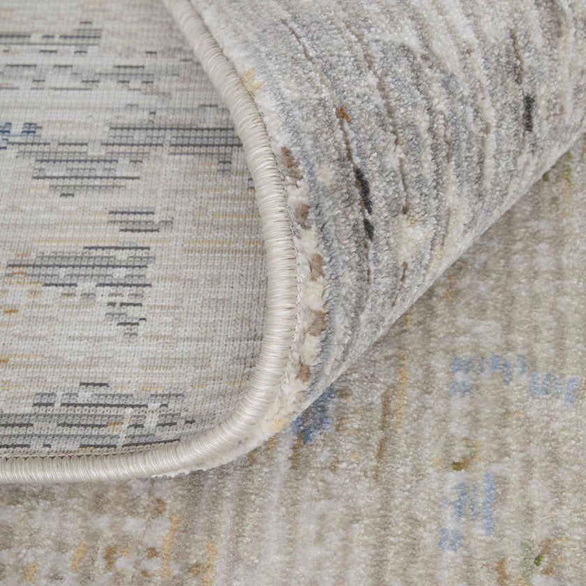 Feizy Sonora 39NUF Modern Abstract Rug in Ivory/Blue/Red