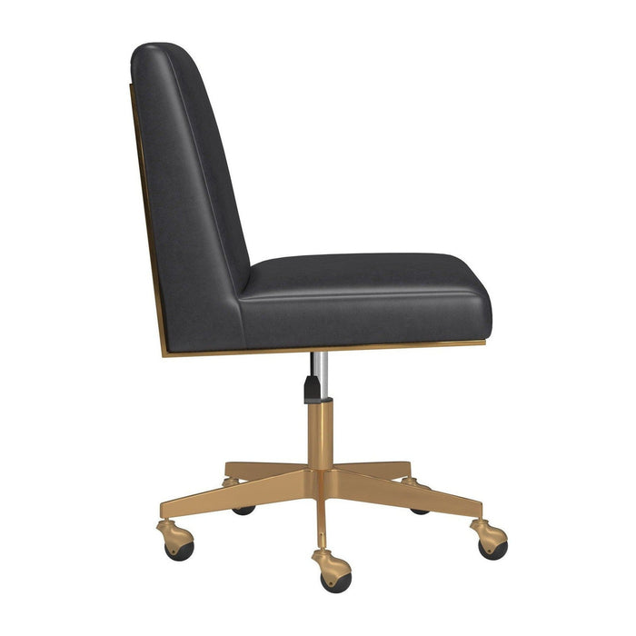 Sunpan Dean Office Chair - Brushed Brass - Bravo Portabella