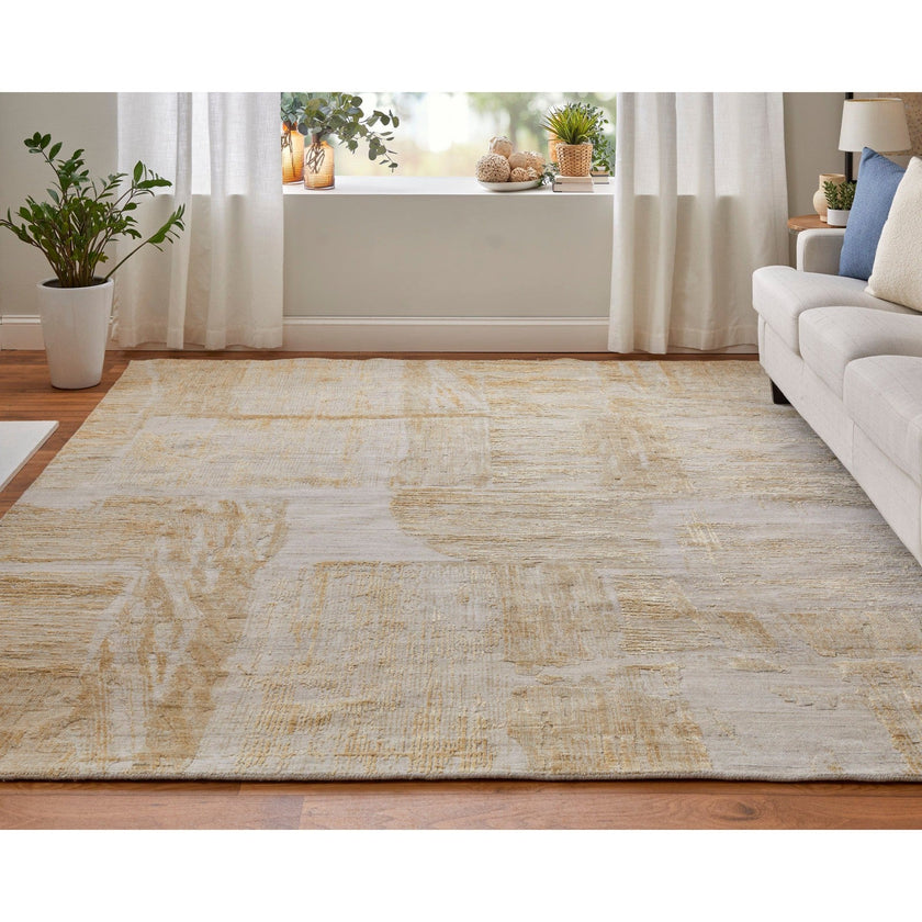 Feizy Eastfield 69FTF Modern Abstract in Yellow/Ivory/Gold