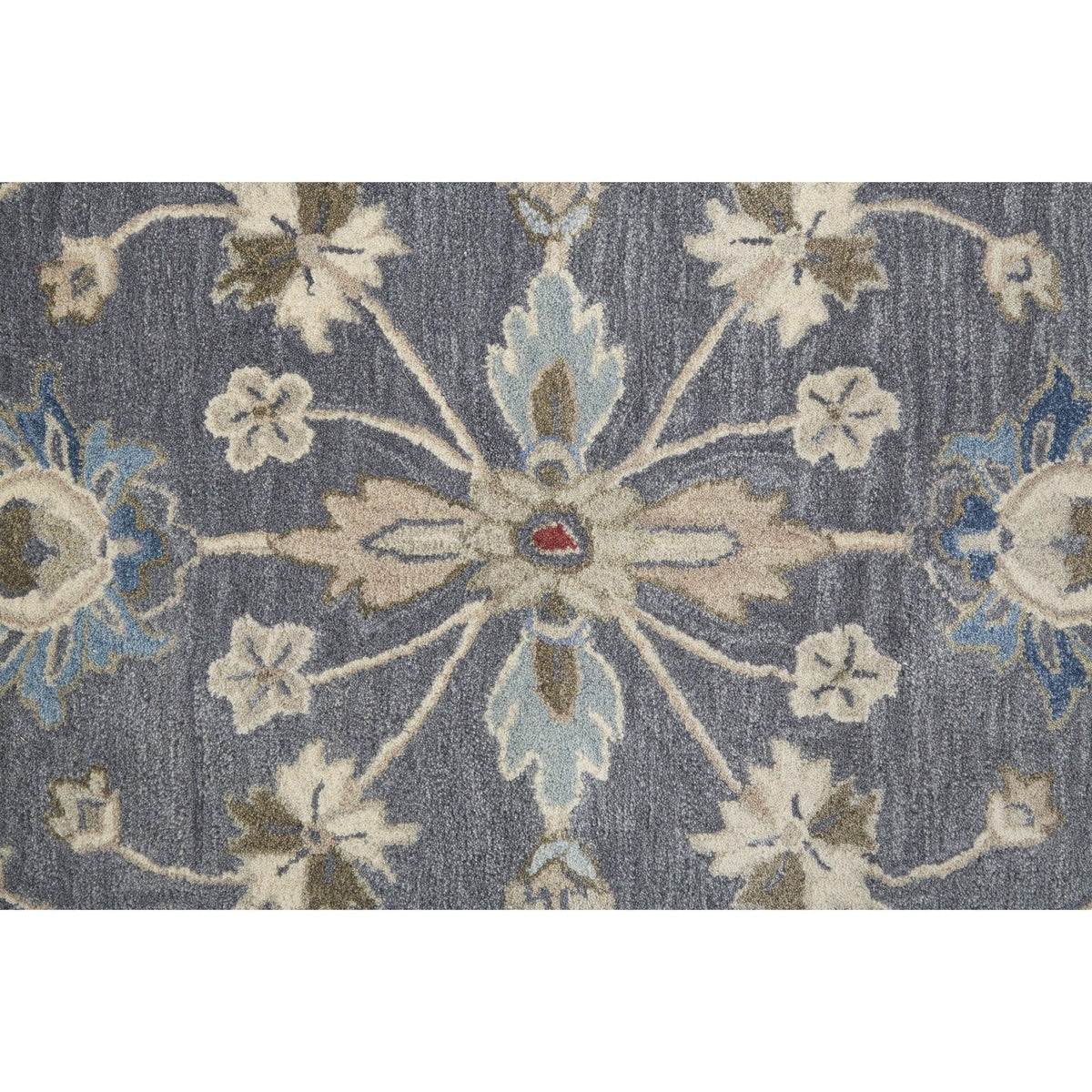 Feizy Rylan 8639F Transitional Oriental in Gray/Ivory/Red