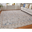 Feizy Pasha 39M4F Transitional Ikat in Ivory/Blue/Taupe