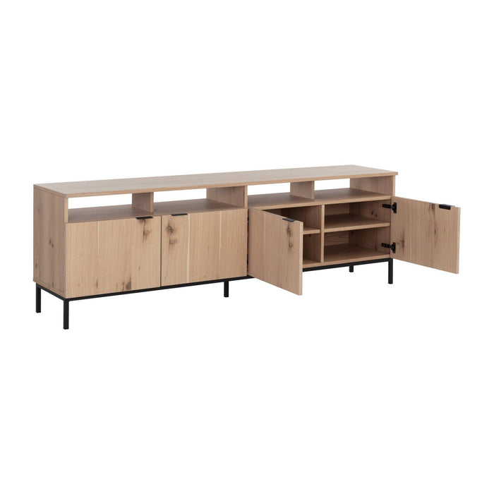 Sunpan Ambrose Modular Media Console And Cabinet - Rustic Oak - Black