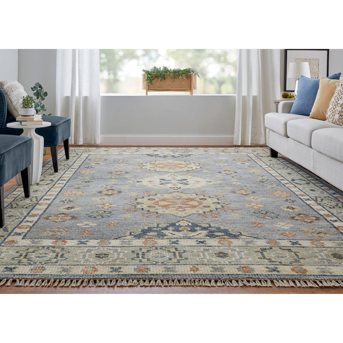 Feizy Fillmore 69CIF Transitional Diamond in Blue/Taupe/Gray