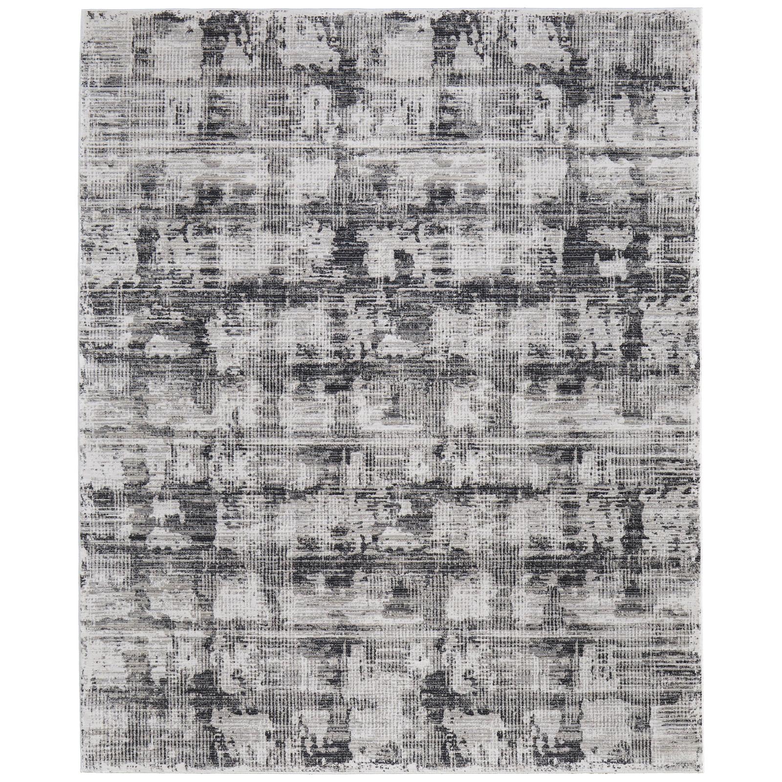 Feizy Sonora 39NYF Modern Abstract Rug in Gray/Ivory
