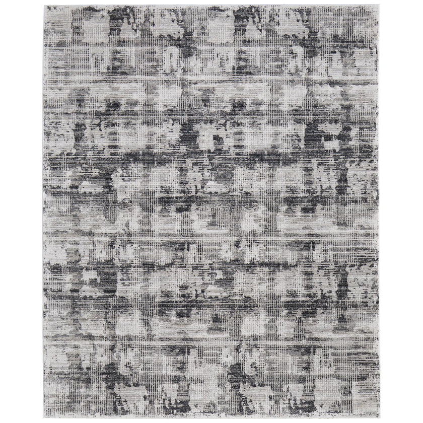 Feizy Sonora 39NYF Modern Abstract Rug in Gray/Ivory