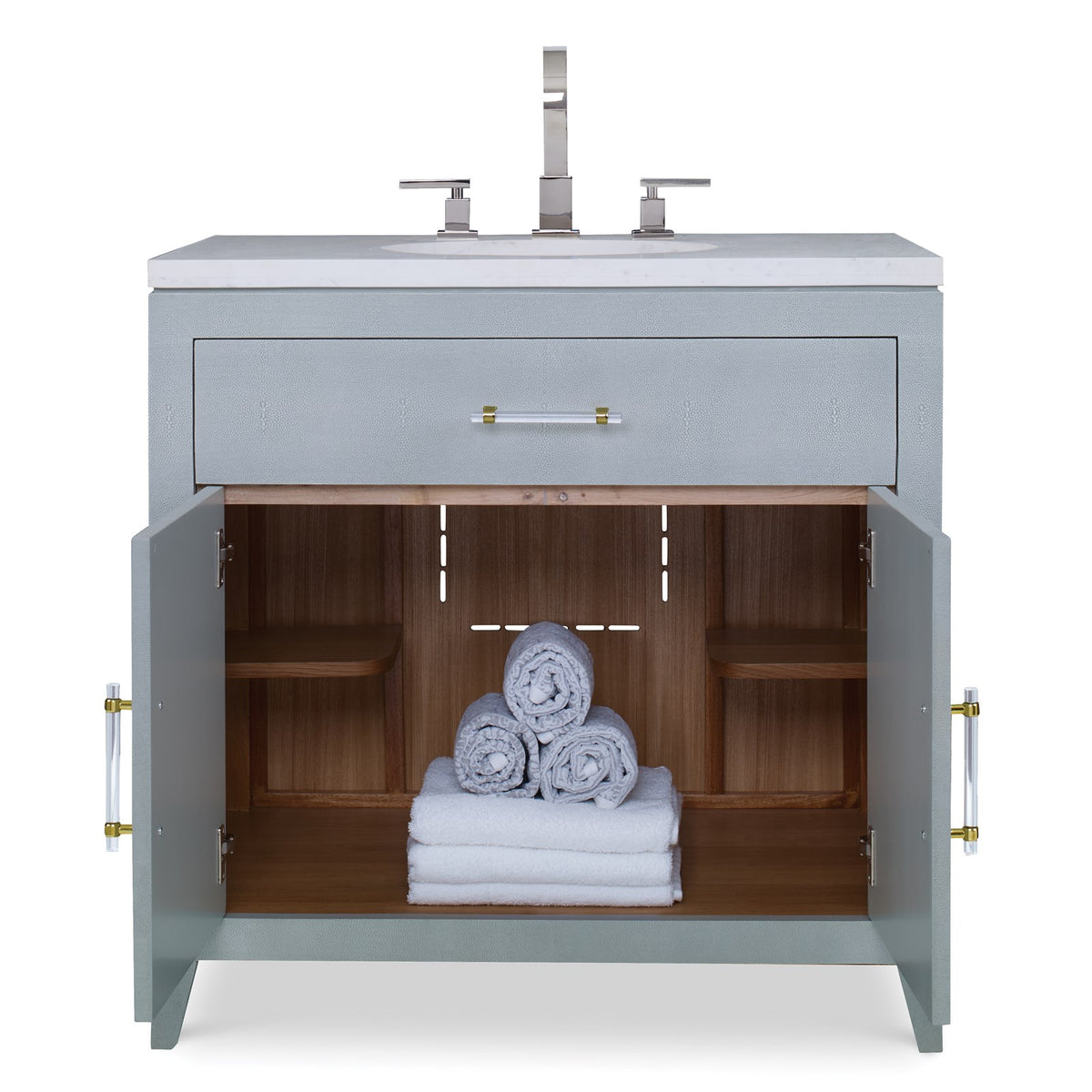 Ambella Shagreen Sink Chest - Polar Blue