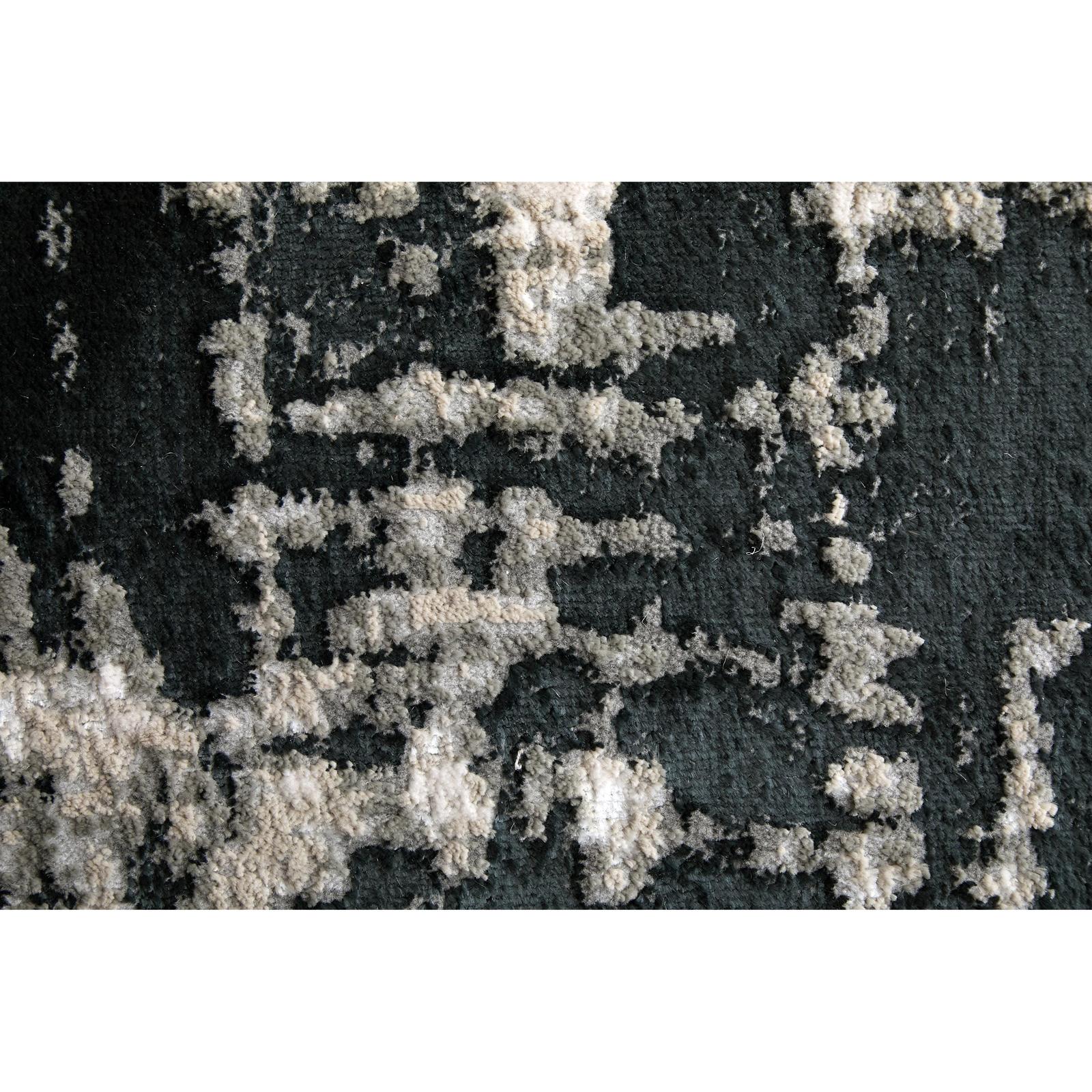 Feizy Micah 3339F Modern Abstract Rug in Black/White/Gray