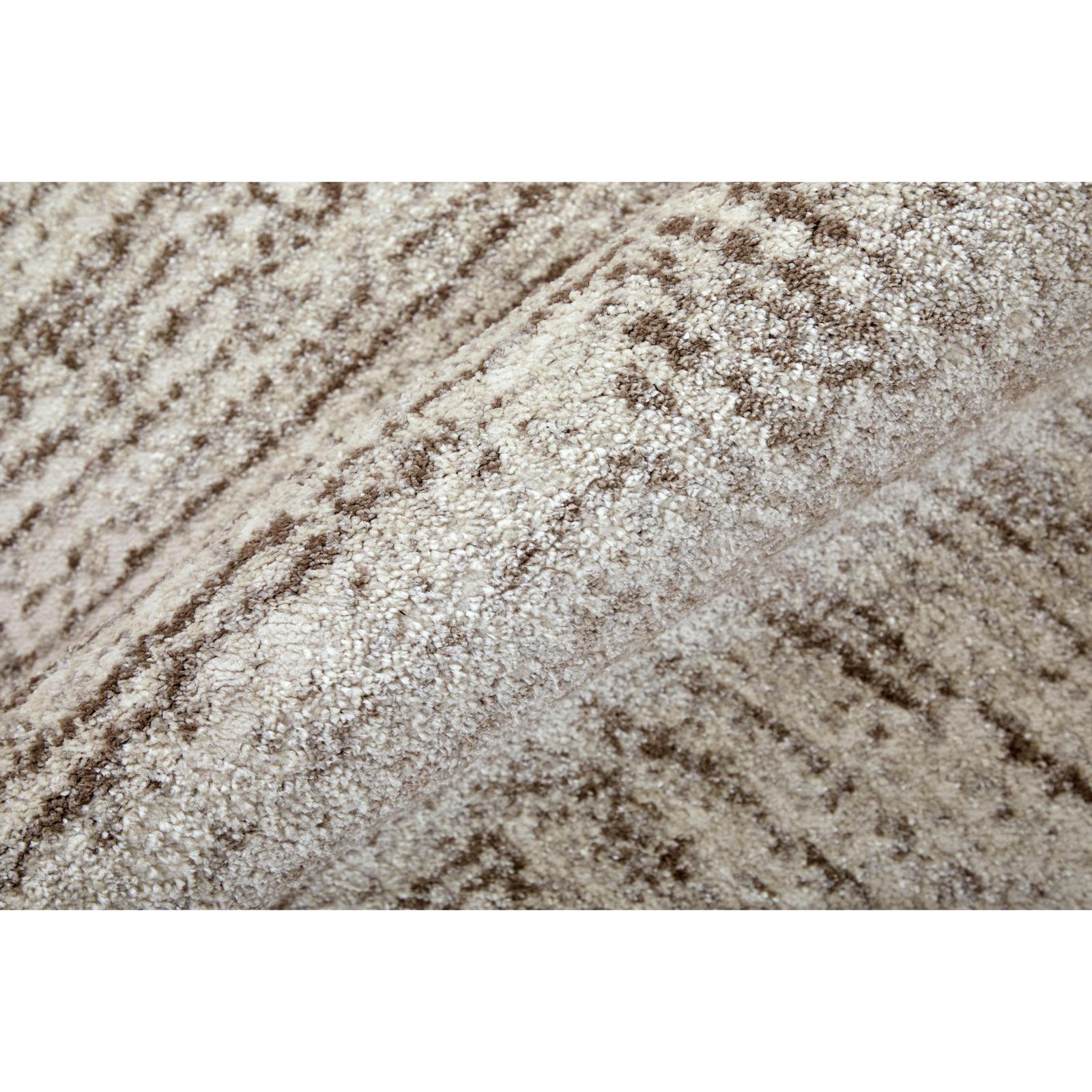 Feizy Vancouver 39NPF Modern Geometric Rug in Ivory/Tan/Brown