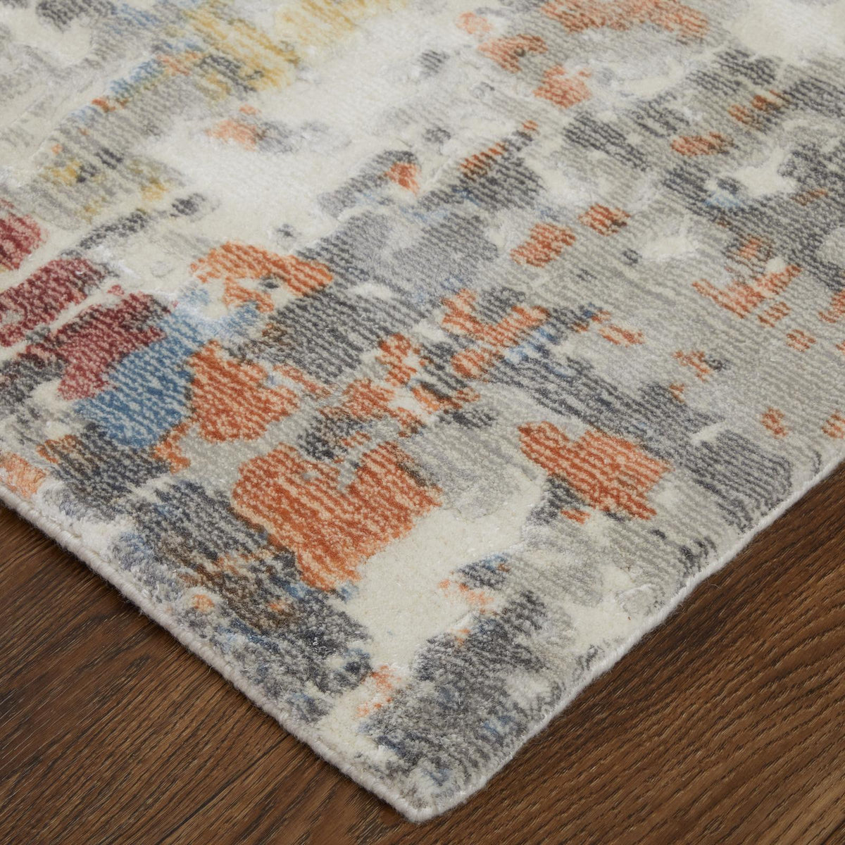 Feizy Braden 8A50F Modern Abstract Rug in Gray/Orange/Tan