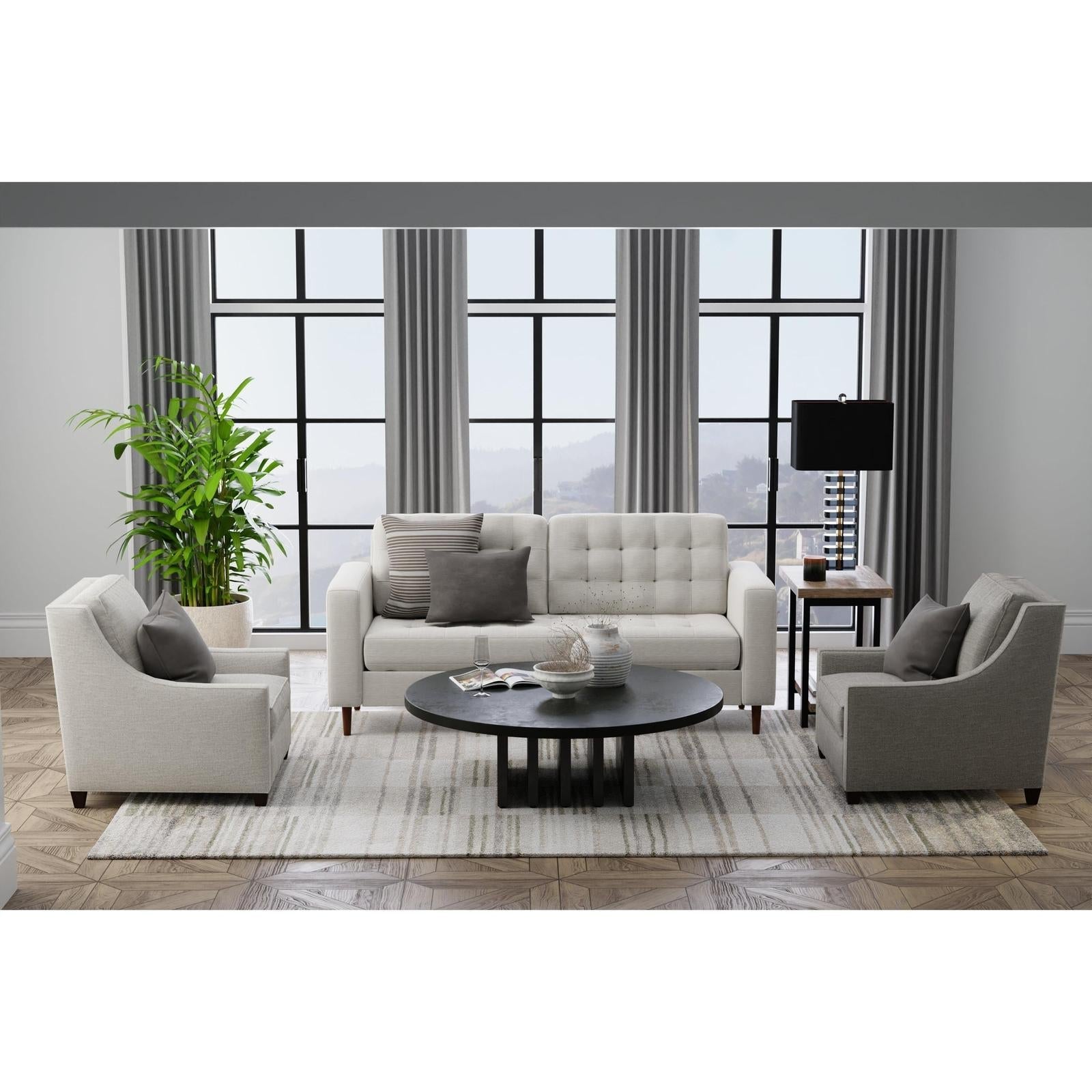 Feizy Richmond 39R3F Modern Geometric Rug in Ivory/Gray/Tan