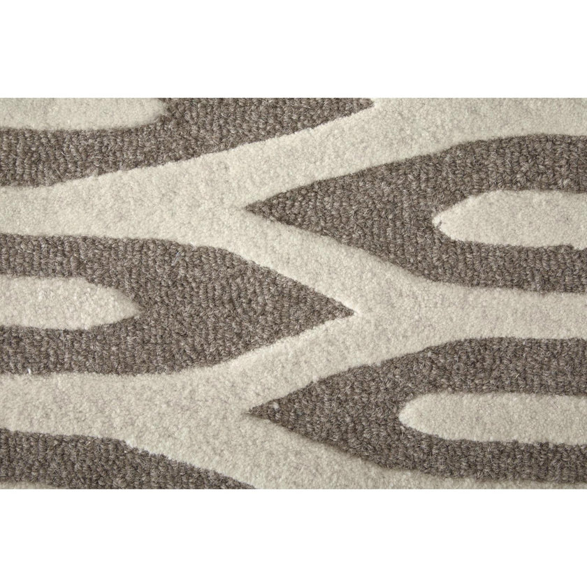 Feizy Kimball 8A31F Transitional Abstract Rug in Taupe/Ivory
