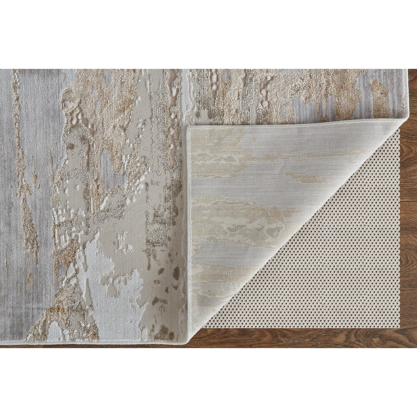 Feizy Laina 39G5F Transitional Abstract in Tan/Ivory
