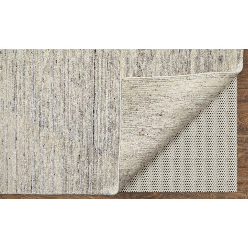 Feizy Brighton 69CHF Modern Abstract in Ivory/Taupe/Silver