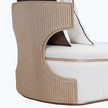 Michael Amini West Kensington Chaise - Buff/Seal Salt Caramel