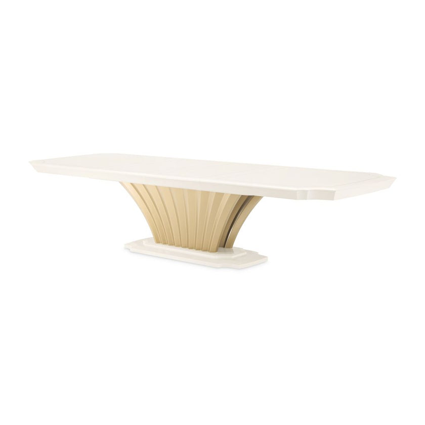 Michael Amini Fantosini Pedestal Dining Table - Creamy Pearl