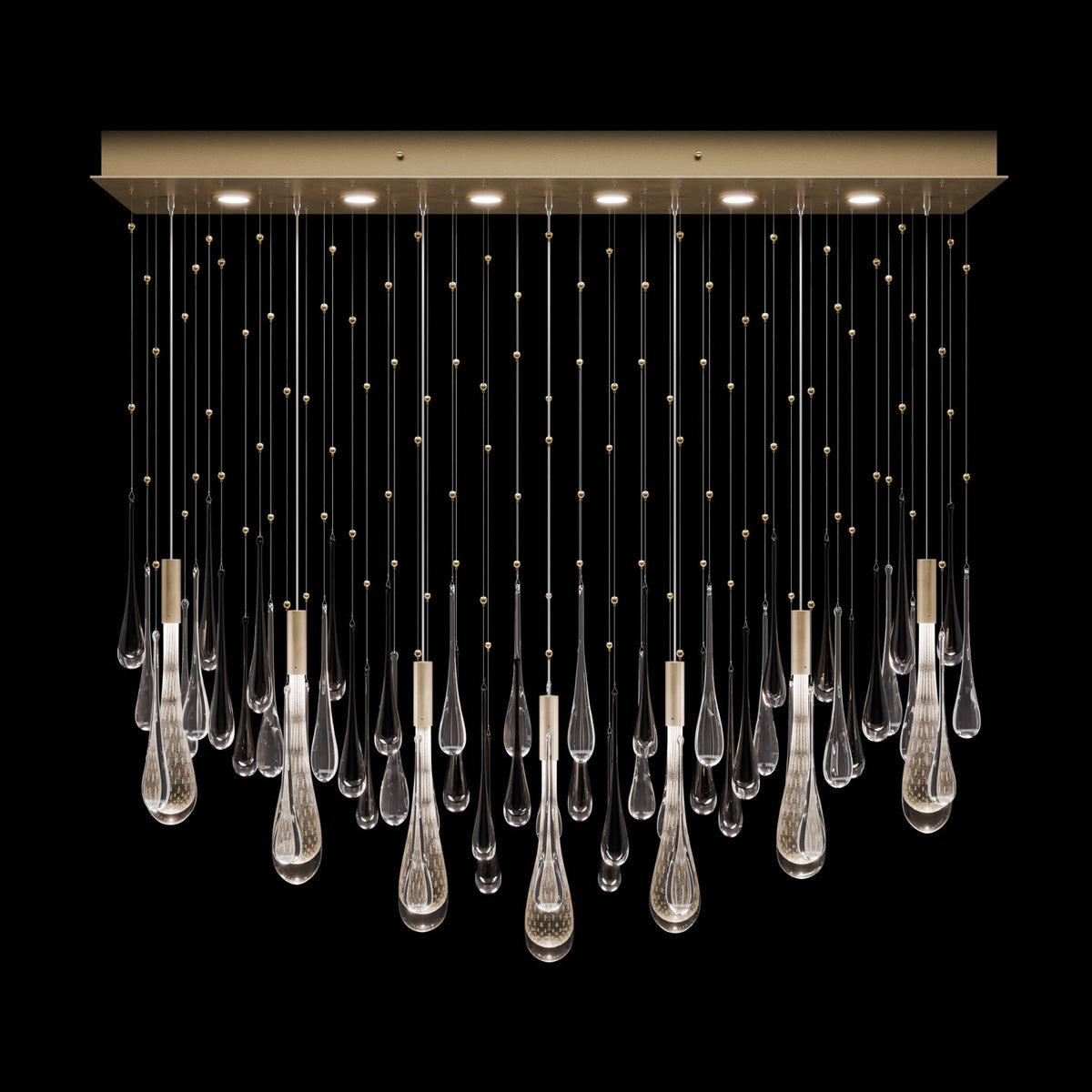 Fine Art Rain 51"W Rectangular Pendant