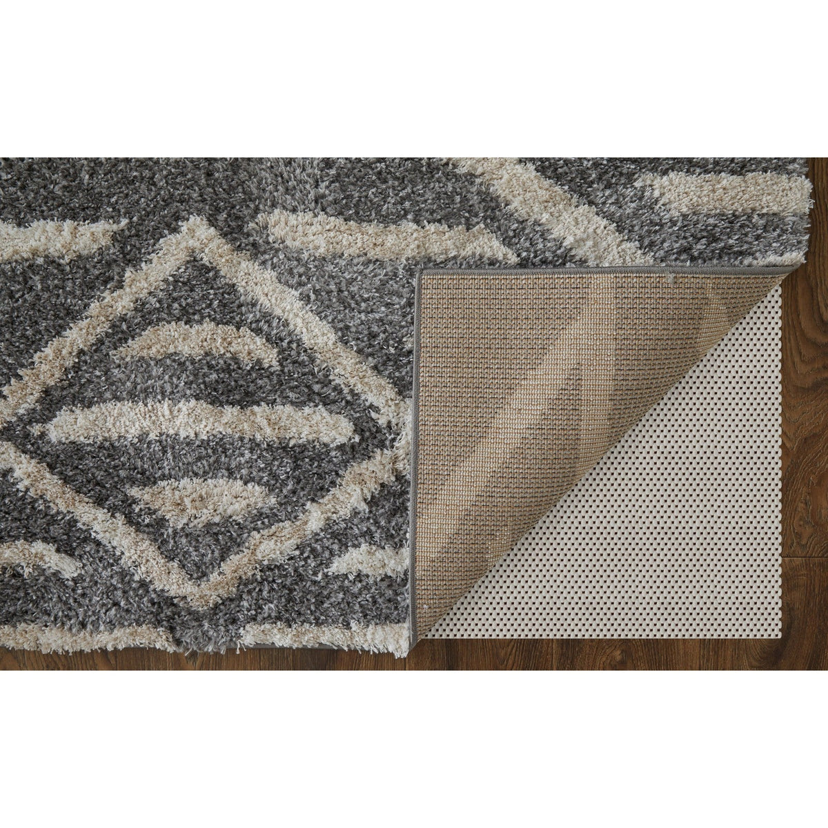 Feizy Mynka 39IBF Transitional Diamond in Gray/Ivory