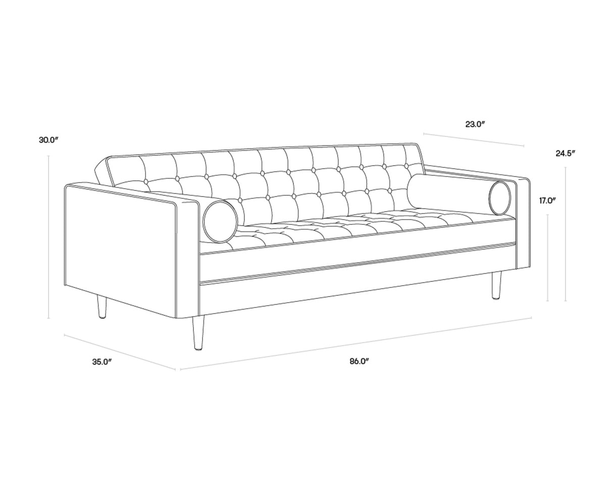 Sunpan Donnie Sofa - Tobacco Tan