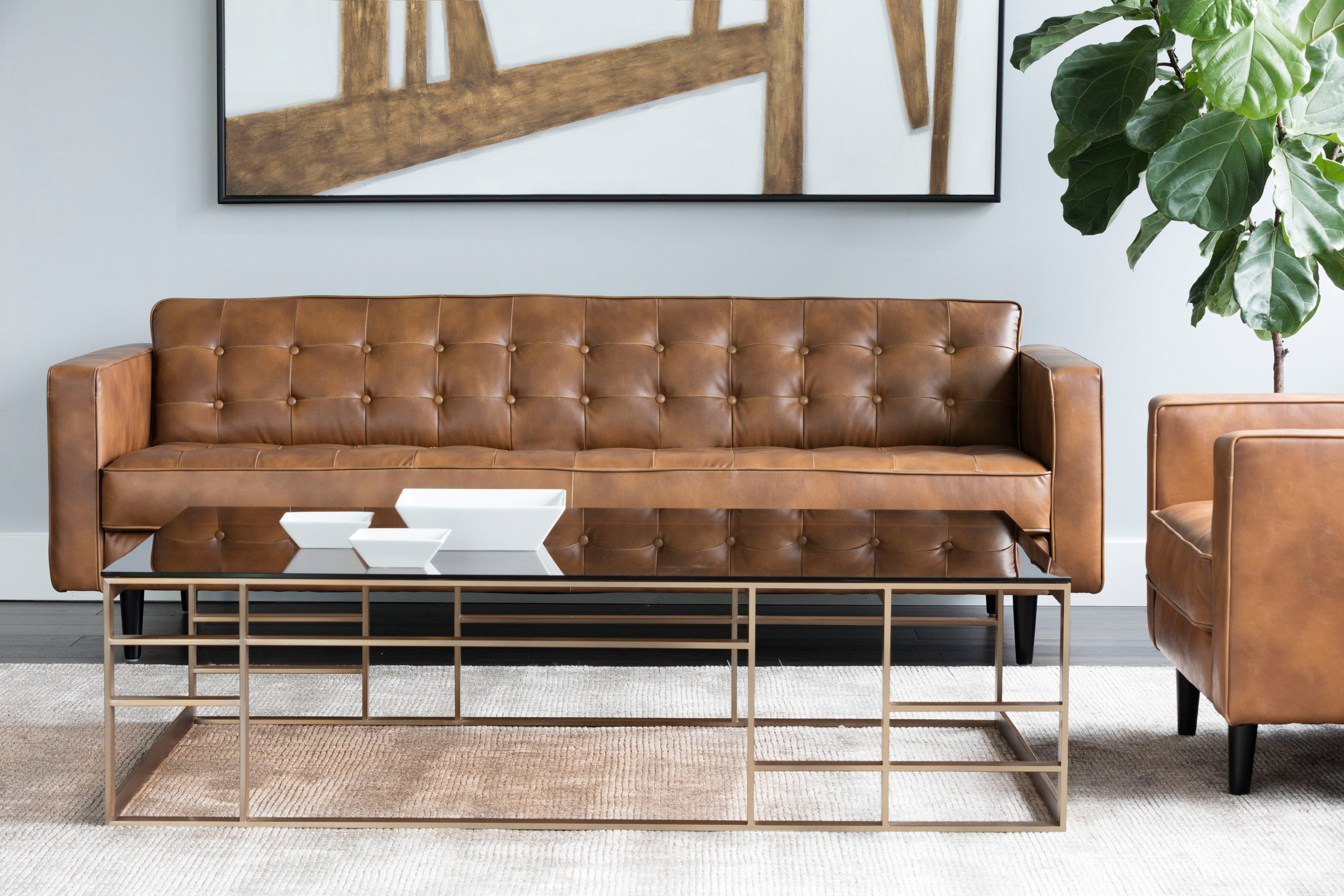 Sunpan Donnie Sofa - Tobacco Tan