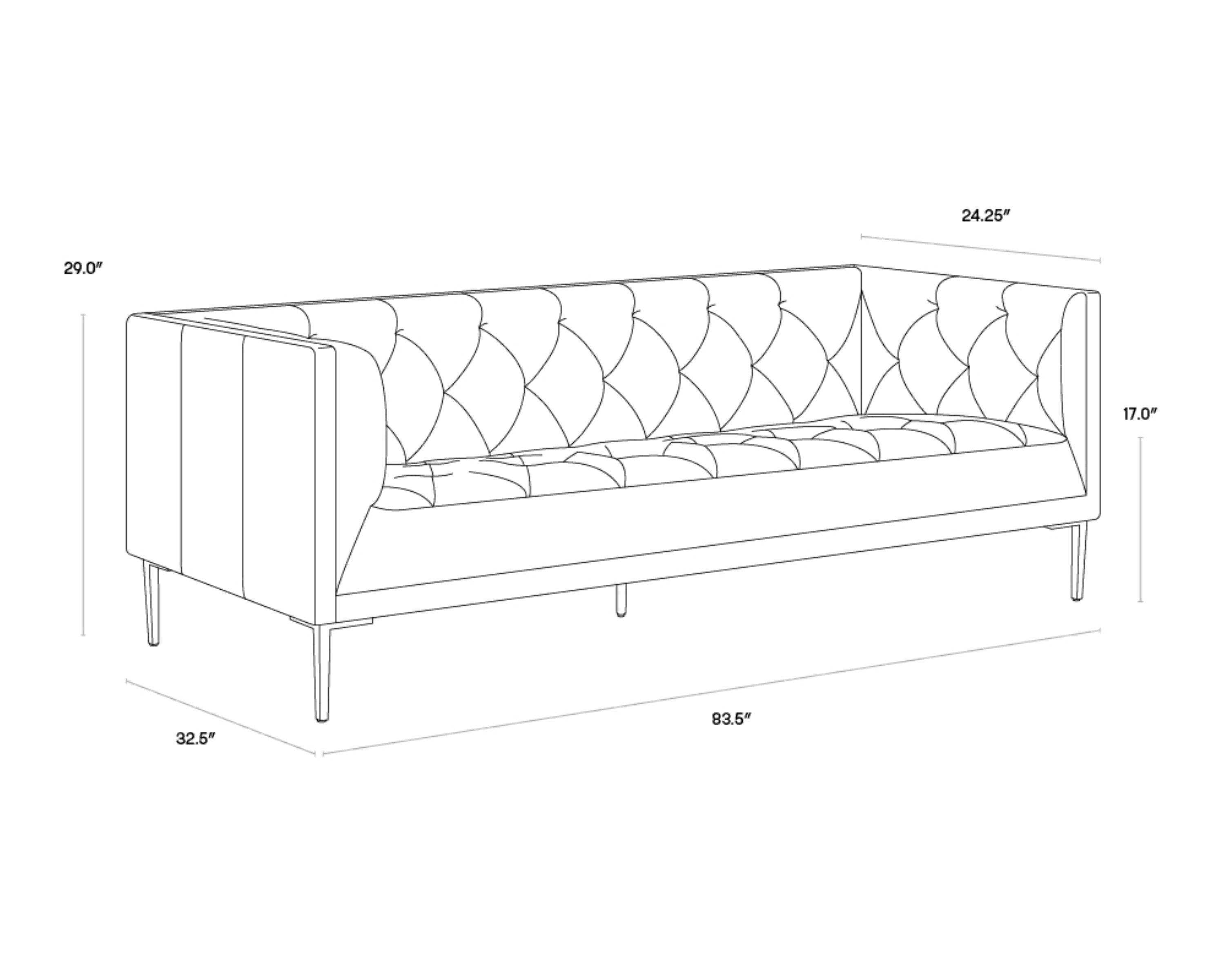 Sunpan Westin Sofa - Vintage Caramel Leather