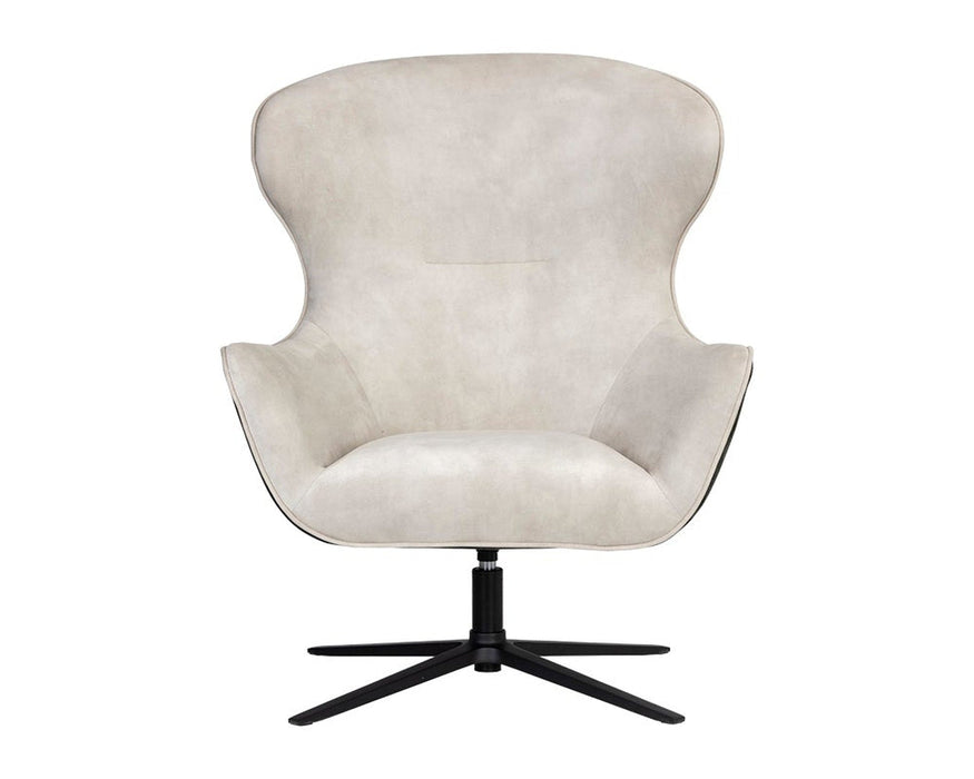 Sunpan Weller Swivel Lounge Chair - Nono Cream / Nono Dark Green Floor Sample