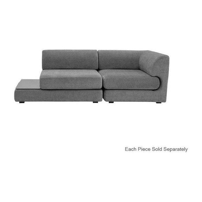 Sunpan Harmony Modular - Armless Chair - Left Shelf - Danny Dark Grey