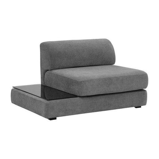 Sunpan Harmony Modular - Armless Chair - Left Shelf - Danny Dark Grey