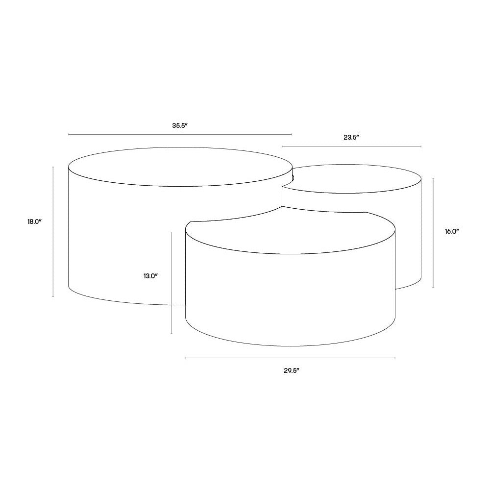 Sunpan Neo Coffee Tables - Set of 3