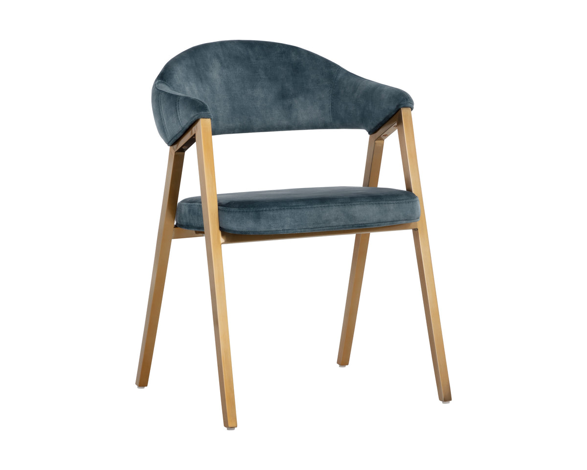 Sunpan Burgos Dining Armchair - Nono Petrol Clearance