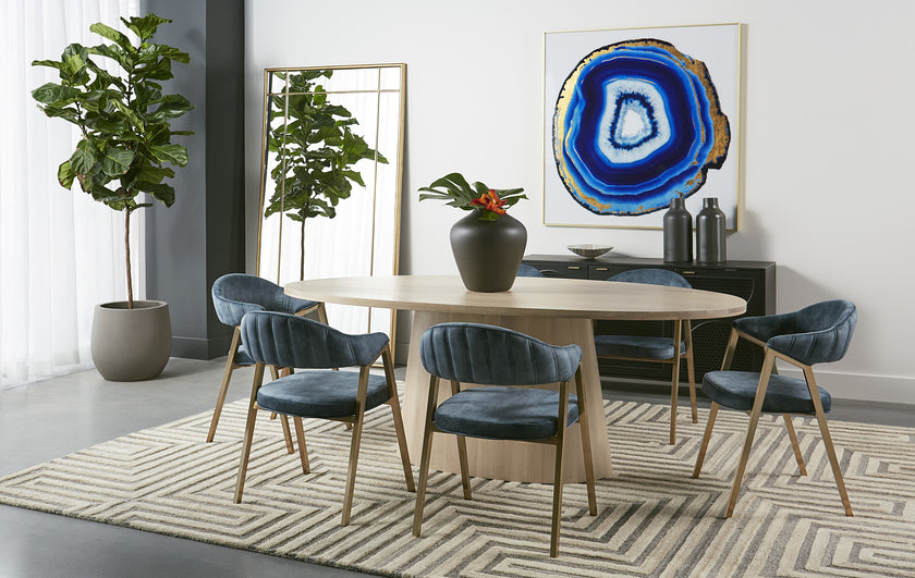 Sunpan Burgos Dining Armchair - Nono Petrol Clearance