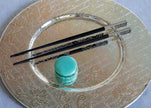 Christofle Jardin d'Eden Silver Plated Black Japanese Chopsticks