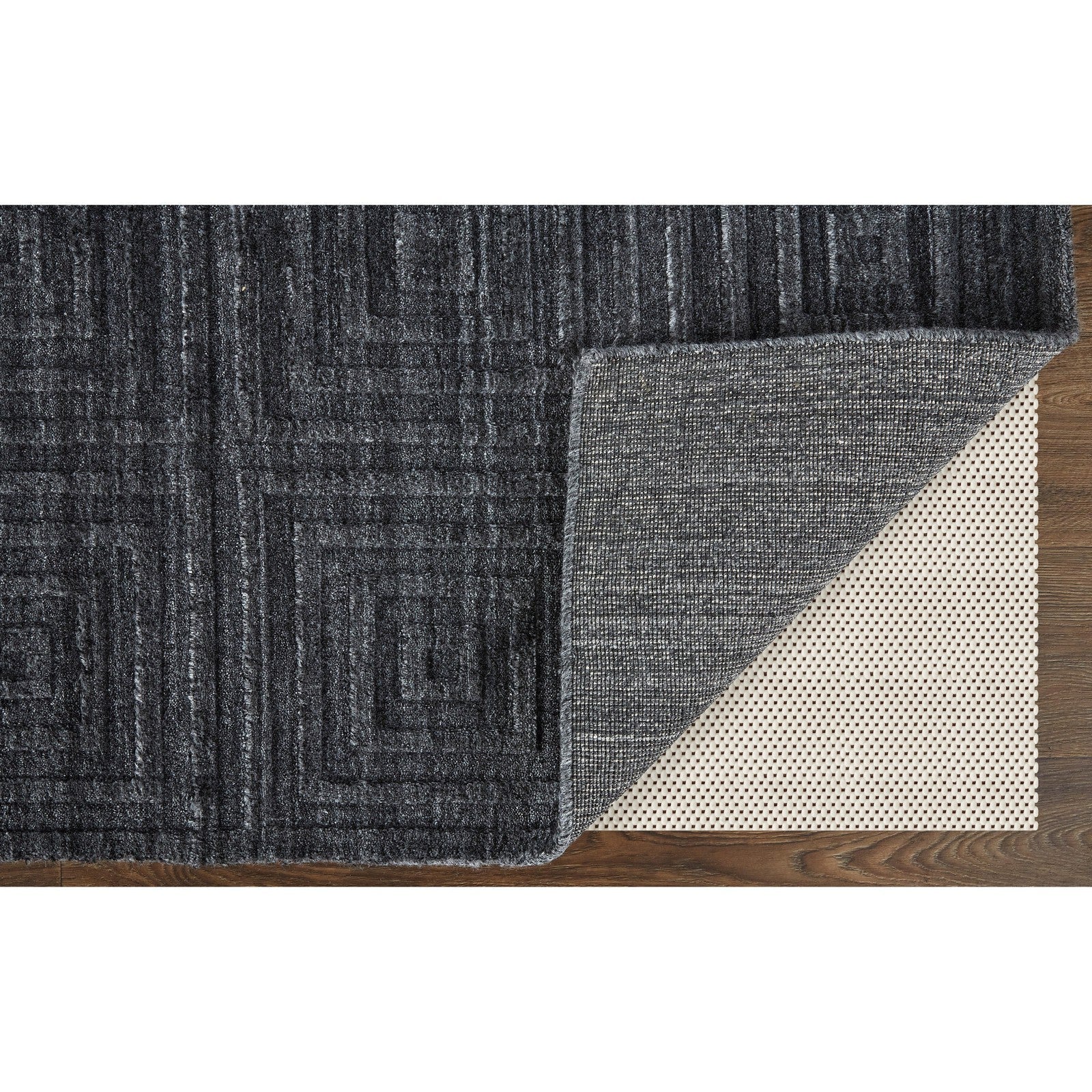 Feizy Redford 8670F Transitional Solid in Gray/Black